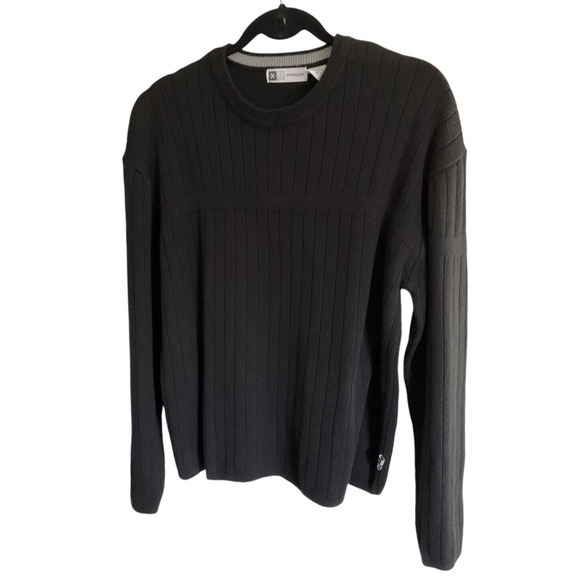 Xtremewear Ribbed Black Sweater XL Acrylic Cotton Crew Neck Long Sleeve Pullover - Picture 1 of 9